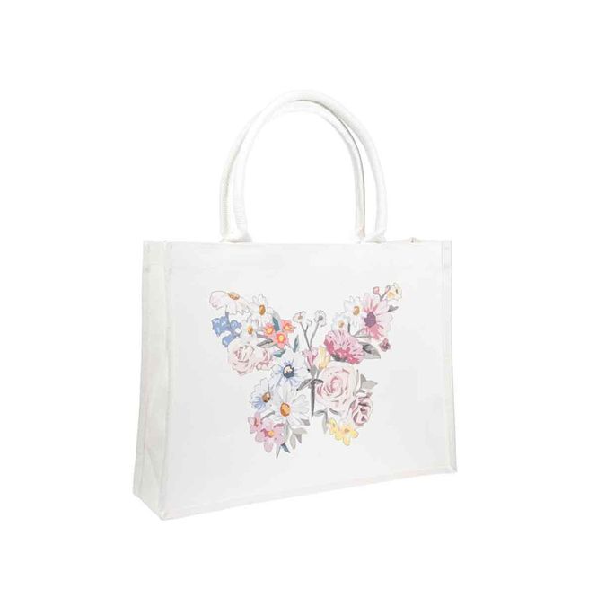 Hovedbilde Canvas Tote Medium - Off White W/ Butterfly